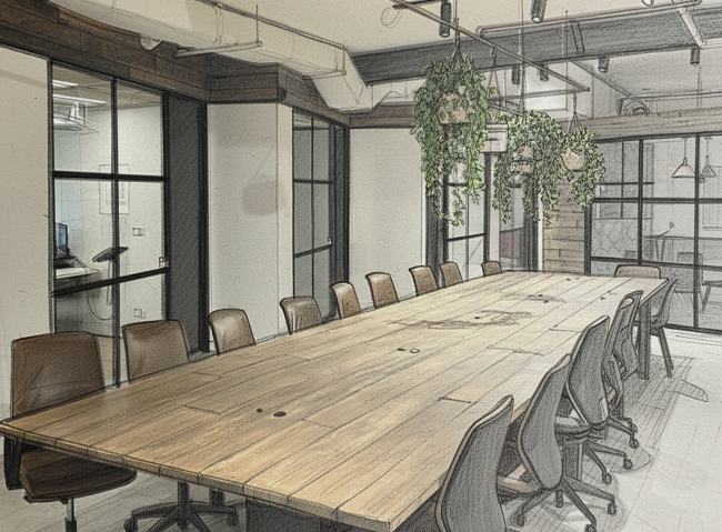 Illustration of a Catapult45 meeting space